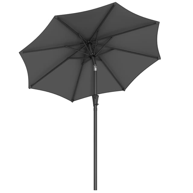 🌞🏖️ SONGMICS Sonnenschirm 200 cm, UPF 50+, Strandschirm, beidseitig um 30° knickbar, Sonnenschutz, mit Kurbel zum Öffnen/Schließen, für Terrasse, Balkon, Pool, ohne Ständer, grau GPU202G01 2 m Grau - 20% Rabatt!