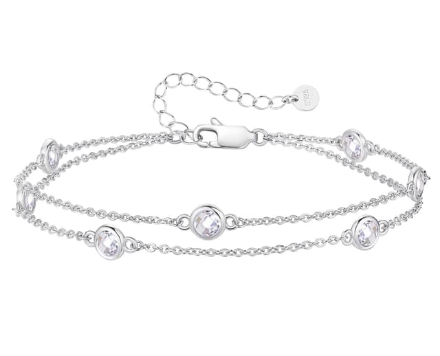 LOUISA SECRET Pferdeaugen Armband Damen 925 Sterling Silber Zirkonia Gold Armbänder