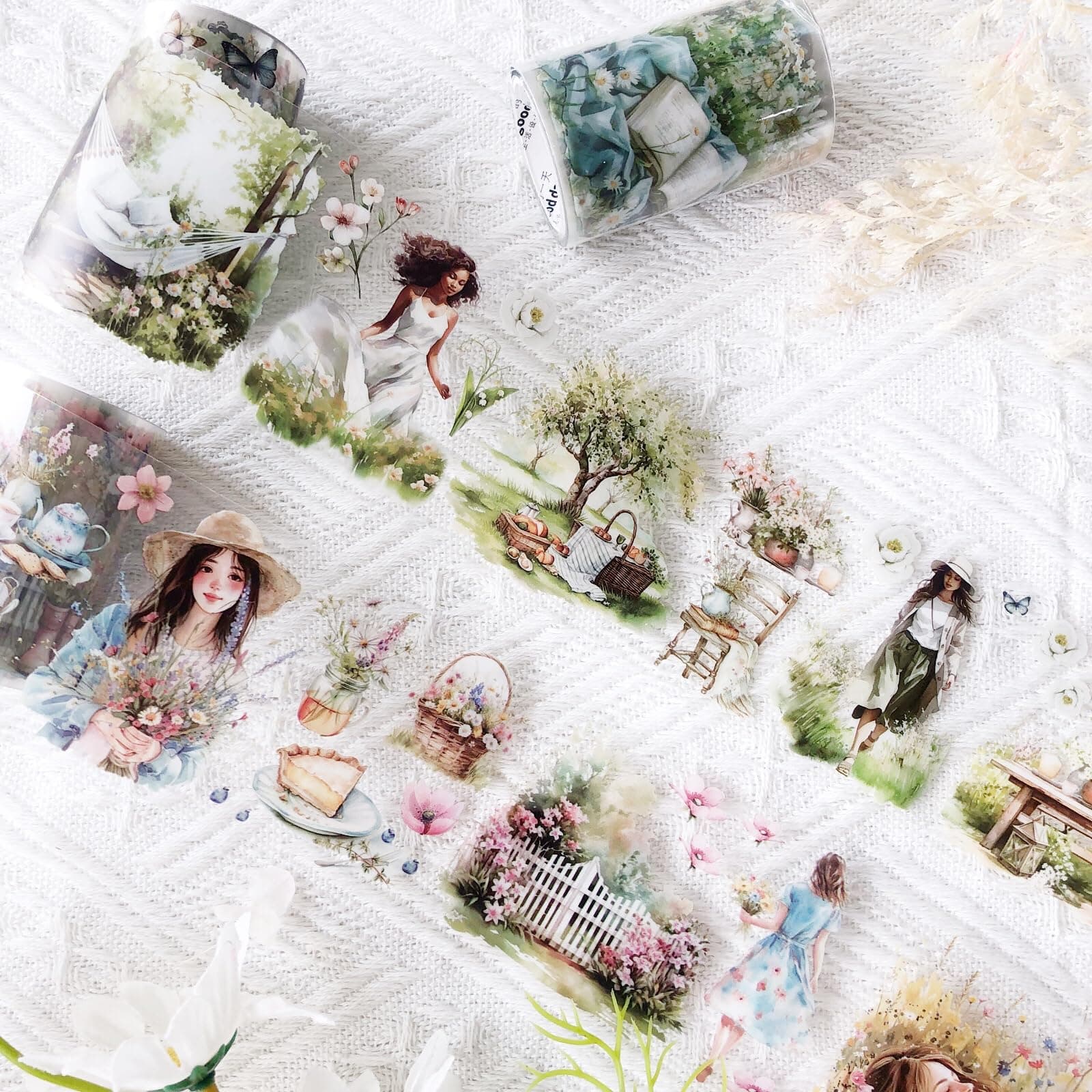 🌸🌿 Washi Tape PET Sticker 3 Rollen für Scrapbooking und Bullet Journals 🌼📒