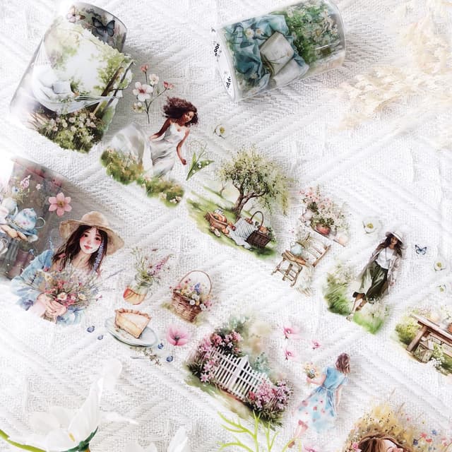 🌸🌿 Washi Tape PET Sticker 3 Rollen für Scrapbooking und Bullet Journals 🌼📒