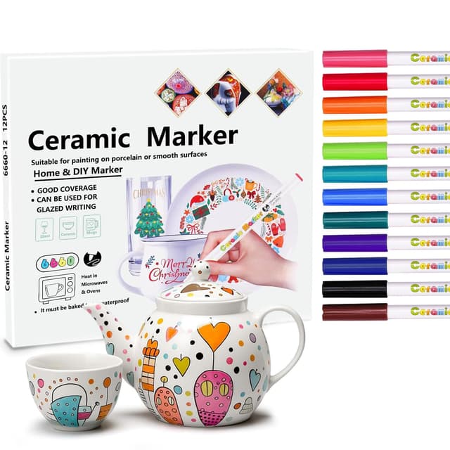 Porzellanstifte Set - 12 Farben 1.0mm wasserfester Keramikstift 🎨
