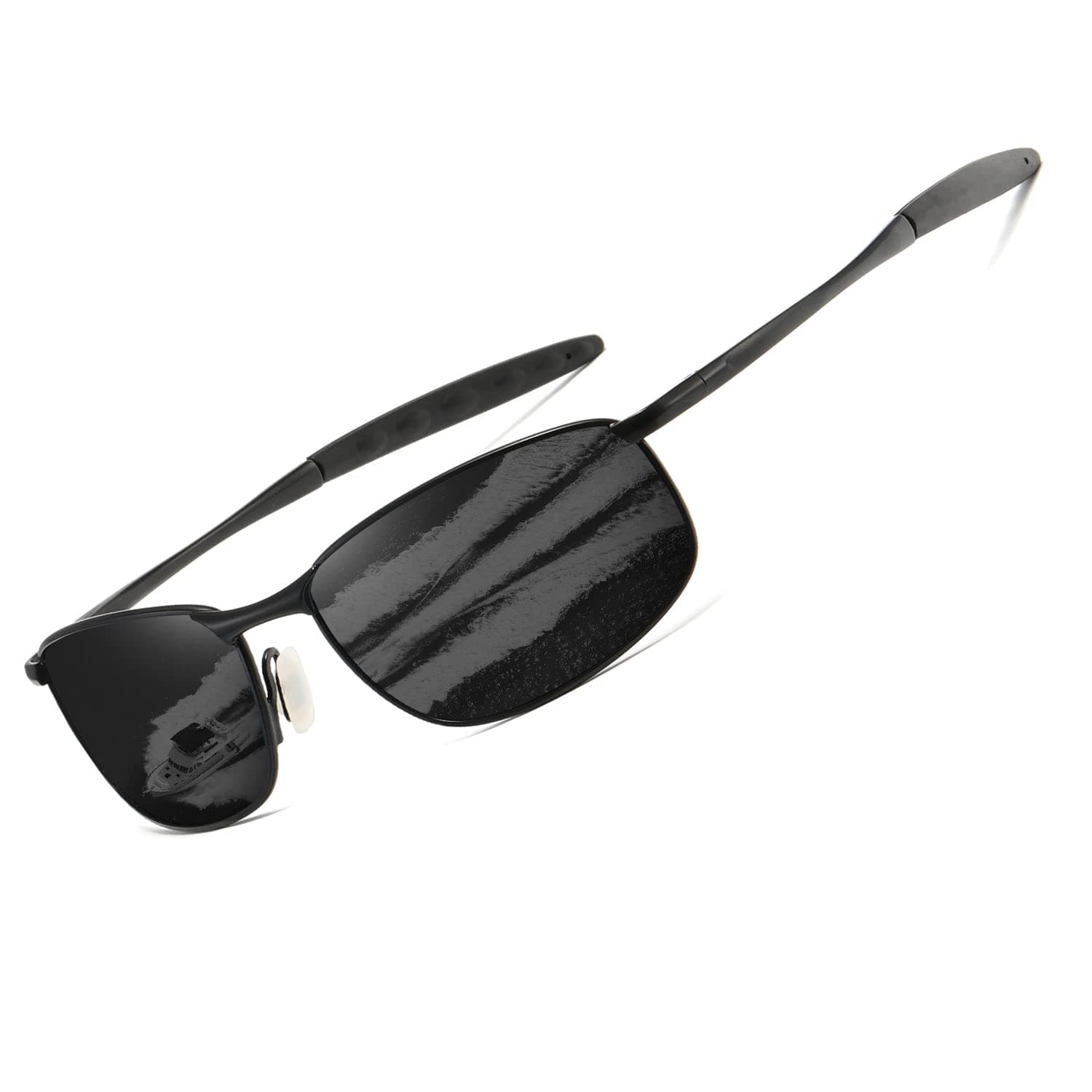 🕶️ Kimorn Polarisierte Sonnenbrille Herren Retro Rechteckig Rahmen Klassisch Unisex Gläser K0535 Schwarz - Spezialangebot!