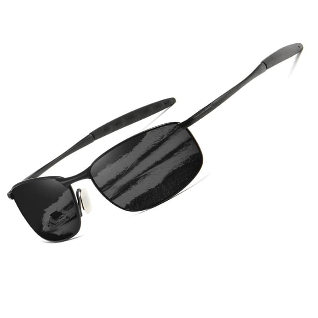 🕶️ Kimorn Polarisierte Sonnenbrille Herren Retro Rechteckig Rahmen Klassisch Unisex Gläser K0535 Schwarz - Spezialangebot!