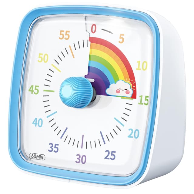 🌈 Yunbaoit Visueller Timer für Kinder & Erwachsene | Zeitmanagement-Tool (Blau)