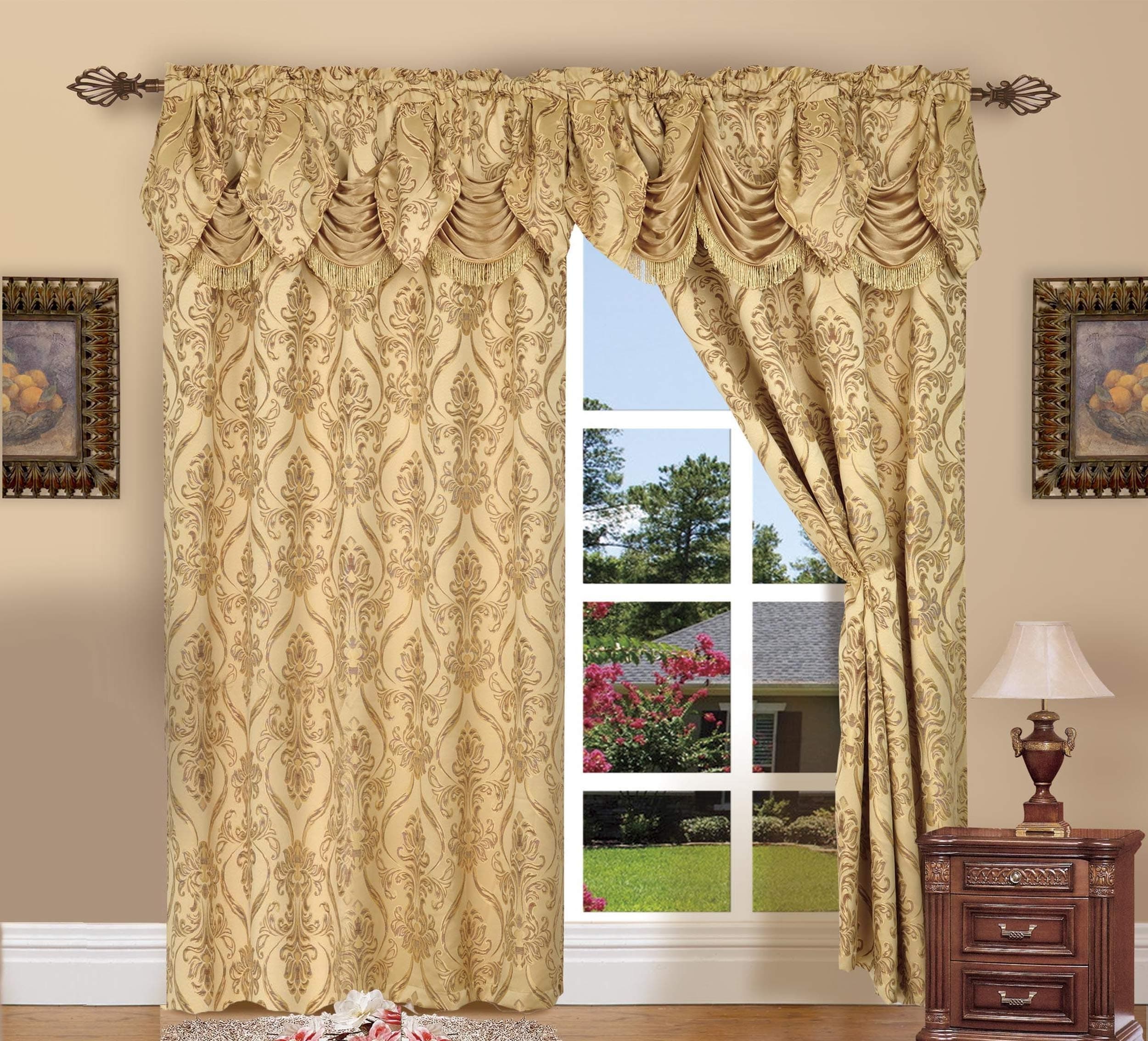 🌟 Luxuriöse Penelopie Vorhänge in Jacquard-Optik, Goldfarben 🛋️