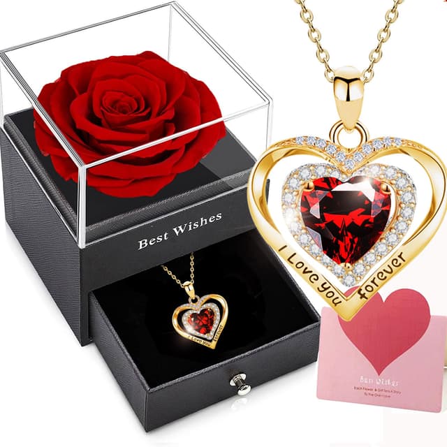 🌹🎁 Willuck Ewige Rose Damen Geschenke für Freundin - Golden