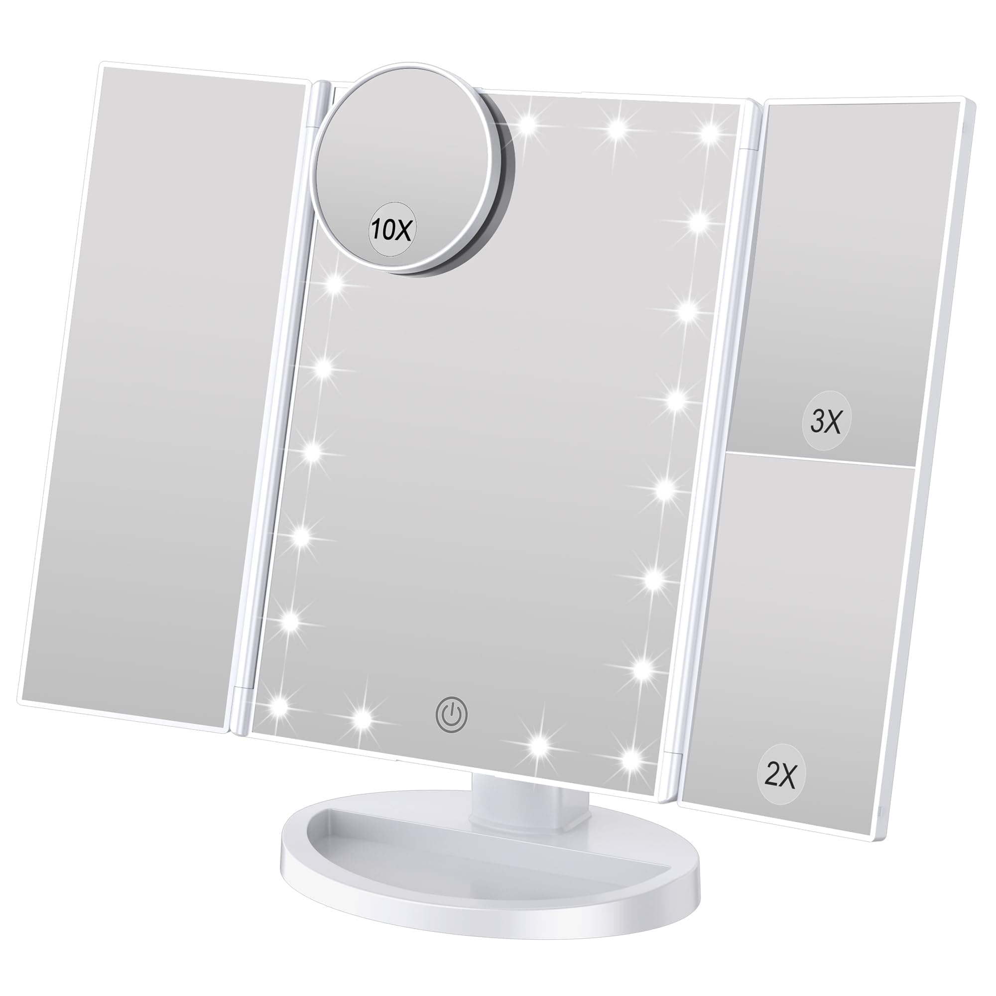 🌟 WEILY 3 Seiten Kosmetikspiegel mit 21 LED Beleuchtungen 🌟