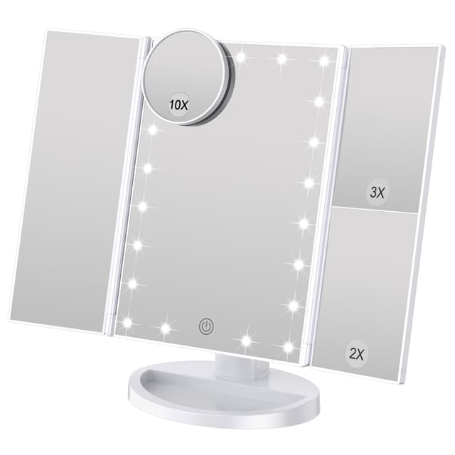 🌟 WEILY 3 Seiten Kosmetikspiegel mit 21 LED Beleuchtungen 🌟