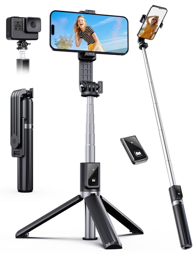 🤳 ANXRE Selfie Stick Stativ mit FernauslöSer 360° Drehbar Tragbar 106cm Handystativhalter Selfie Stick Stativ für Smartphone 📱