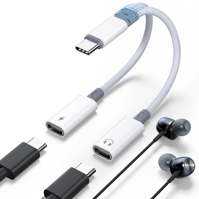 USB C Splitter 1 zu 2 🎧🔌, USB C Y Kabel Kopfhörer Adapter und Laden