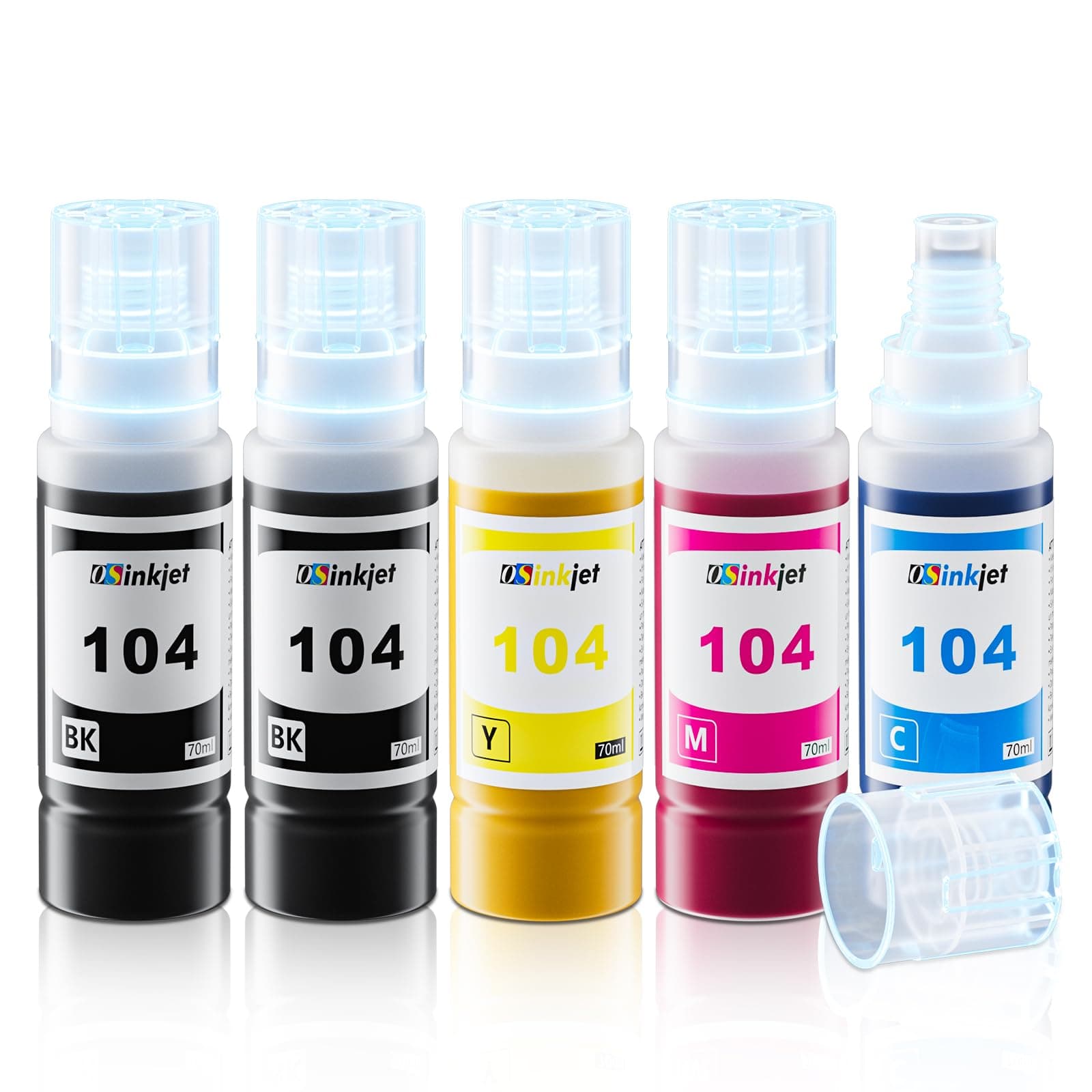 Osinkjet Tinte 104 4-Farben Multipack | Druckerpatronen Set | Kompatibel für Epson Ecotank