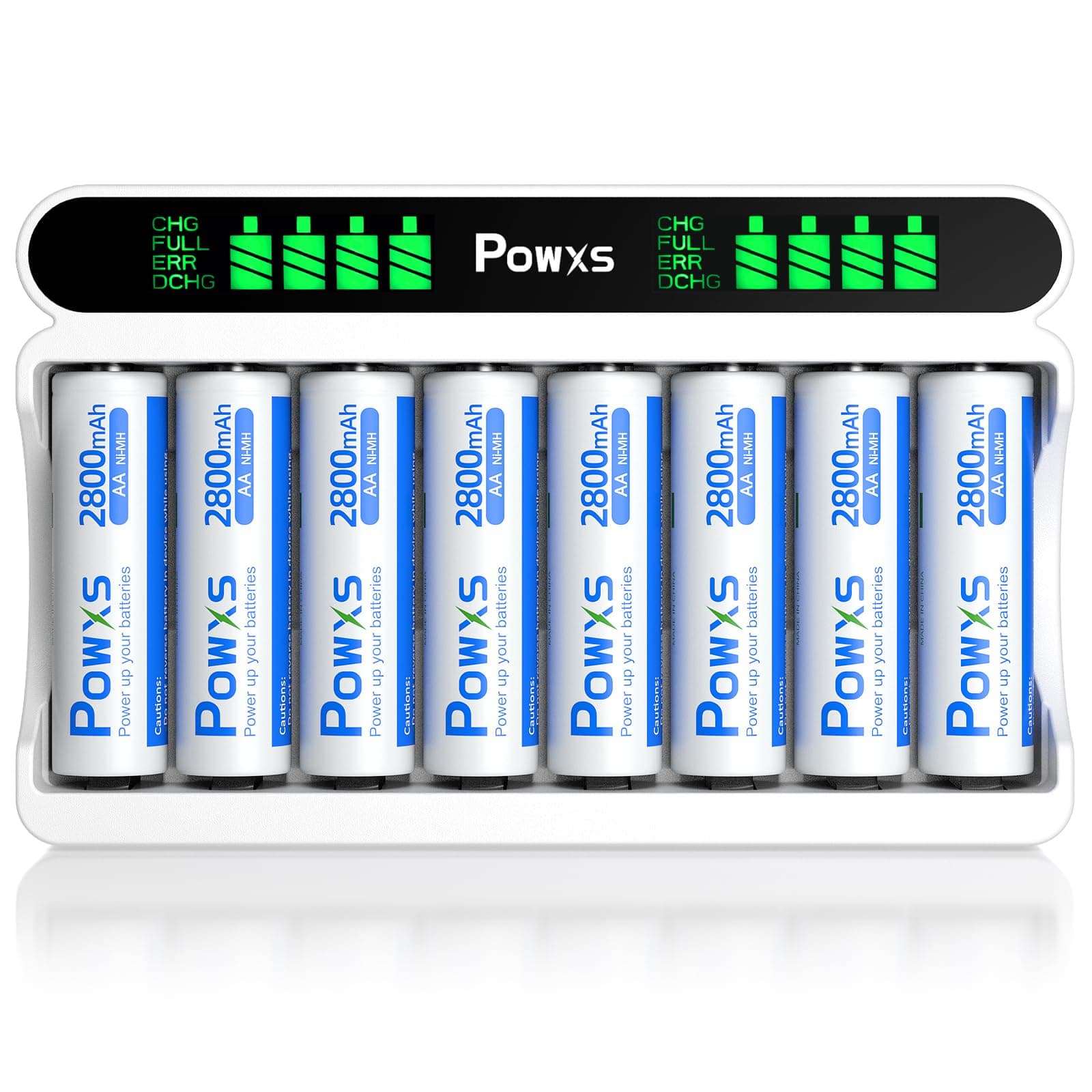 POWXS Batterie Ladegerät mit 8 AA Akku 2800mAh - 8 Stück