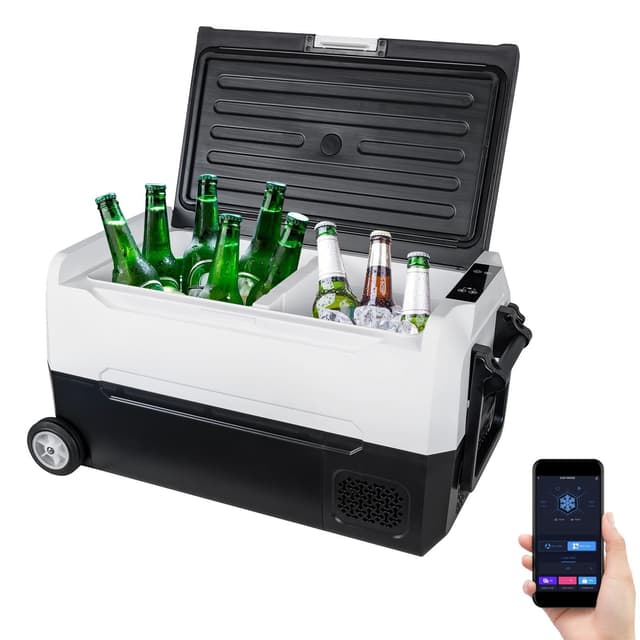 🌟 Super Angebot! Fullwatt Kompressor Kühlbox 35L mit Rollen und WIFI-APP-Steuerung