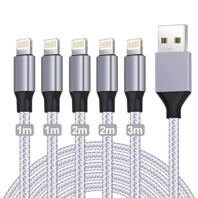 📱 iPhone Ladekabel Lightning Kabel [5Pack-1/1/2/2/3M] MFi Zertifiziert