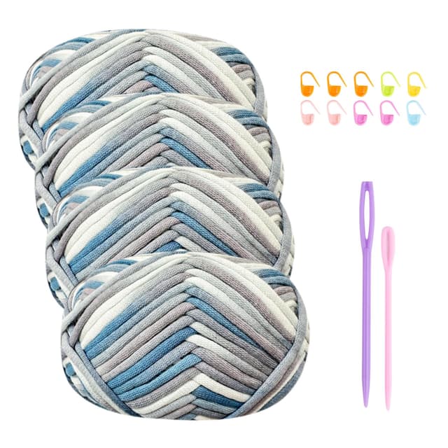 Grobes Garn zum Häkeln, 4 x 50 g, graues Garn 4-Mischgrau 🧶