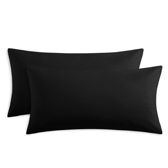 🌟 RUIKASI Kissenbezug 40 x 80 Schwarz 2er Set 🌟 - Oeko Tex Kopfkissenbezug 40x80