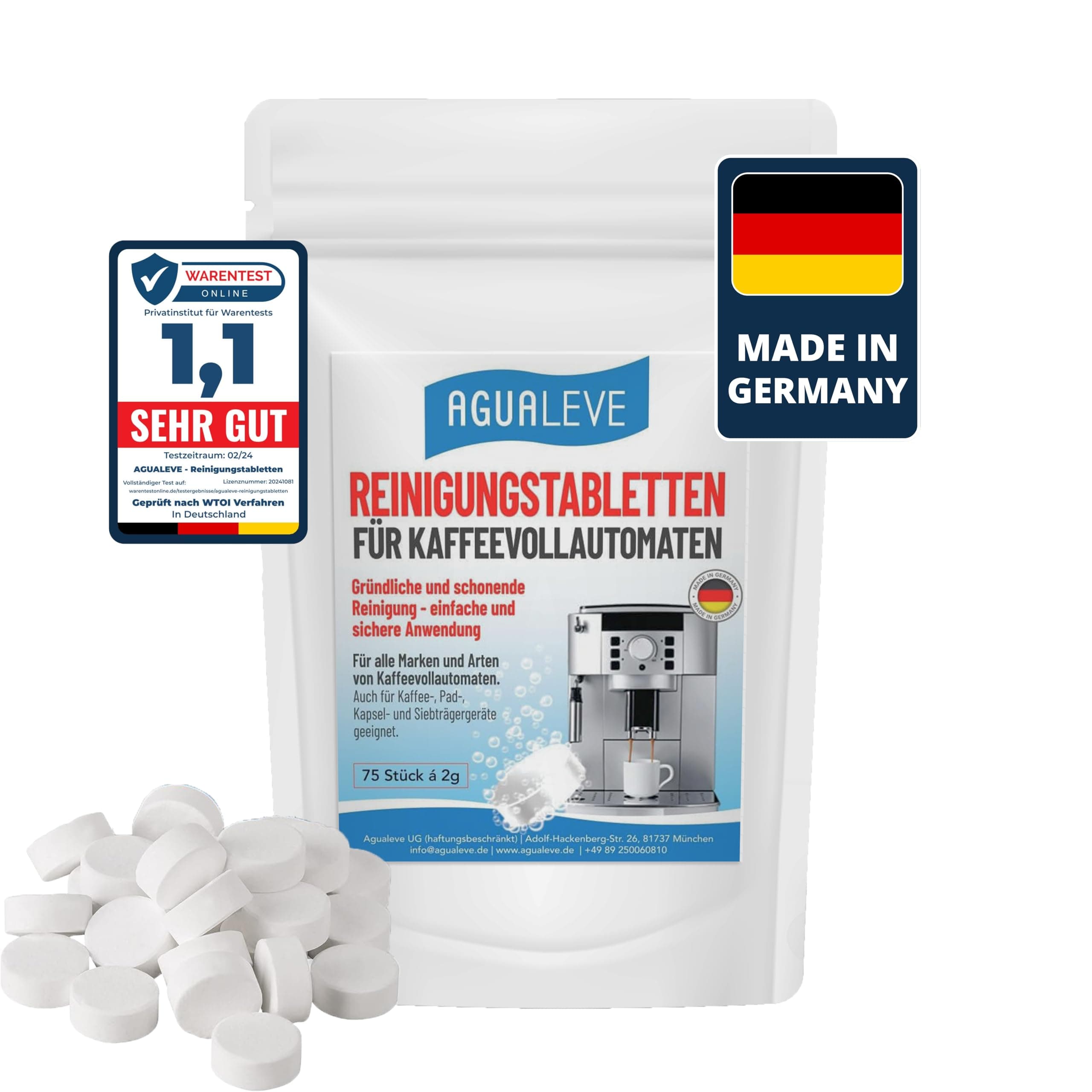 Reinigungstabletten 75 Stück | Kaffeevollautomaten & Kaffeemaschinen 🧼✨