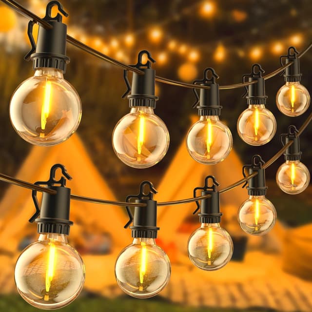 🌟 LED Outdoor Lichterkette - Warmweiß - 32,7M - 50+3 Glühbirnen - IP54 - für Garten, Party, Hochzeit