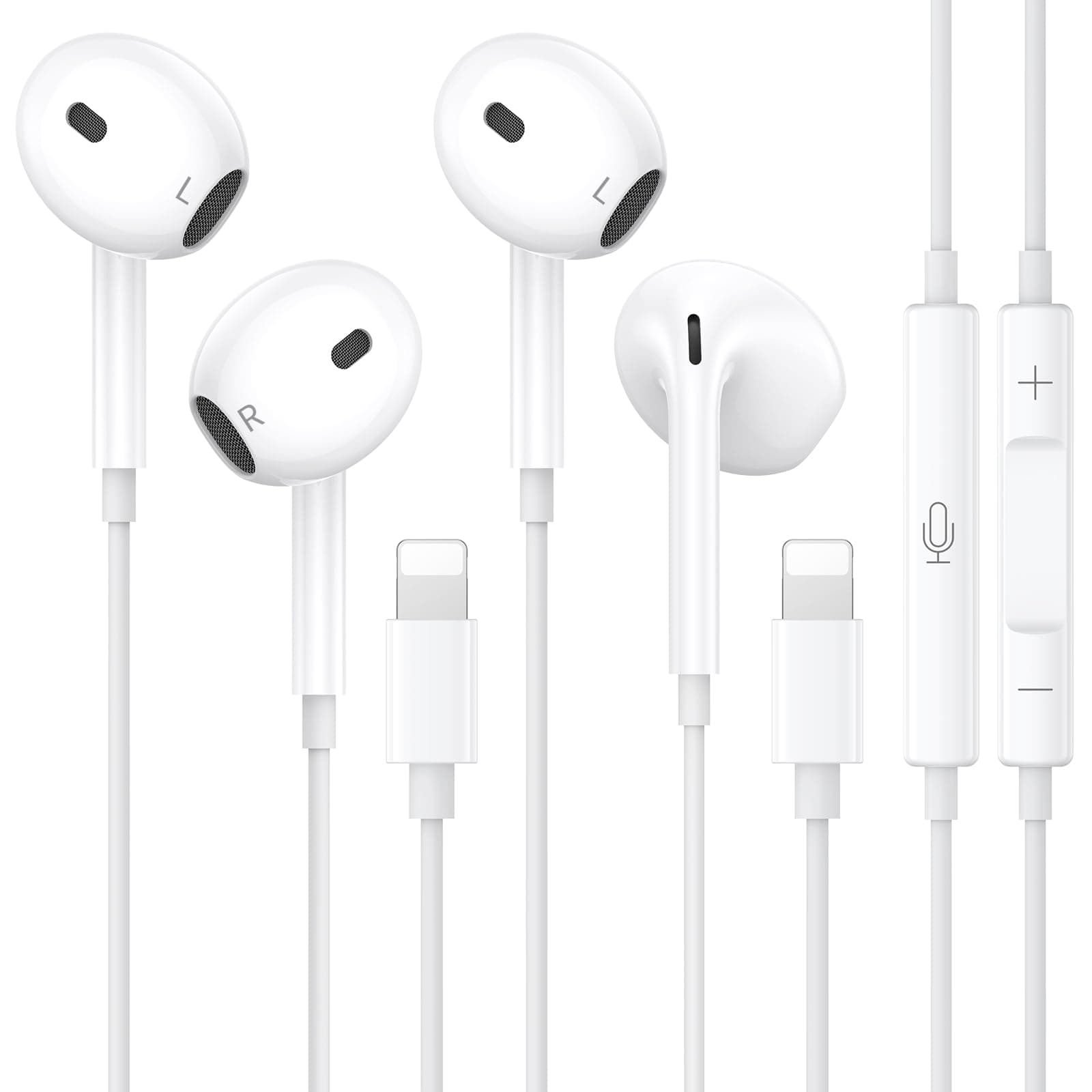 🎧 2er Pack MFi-zertifizierte In-Ear-Kopfhörer für iPhone 📱 HiFi-Stereo-Sound