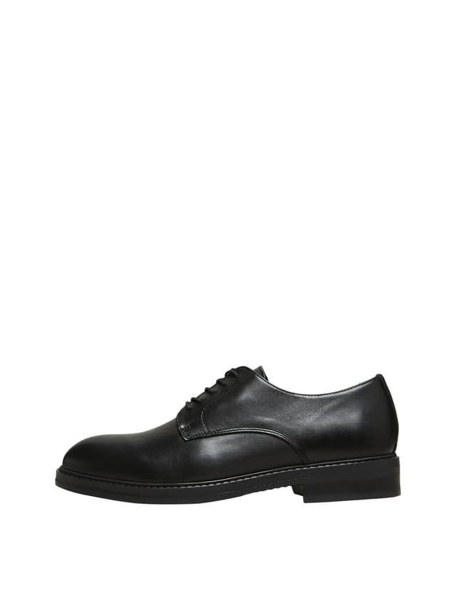 🔥 REDUZIERT! SELECTED HOMME Herren Lederschuhe 40 EU Schwarz