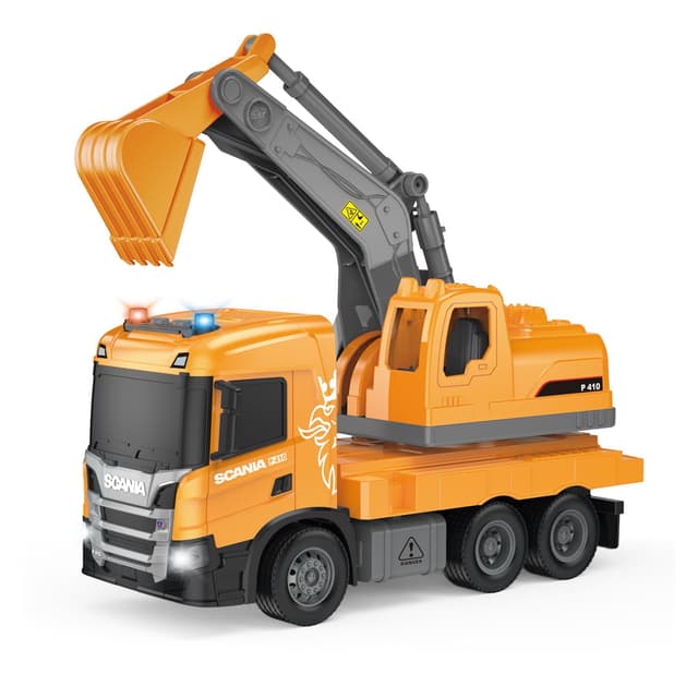 🚜 Lustiges Bagger Spielzeug für Kinder 🚧 Scania Baustellenfahrzeuge mit Licht und Sound