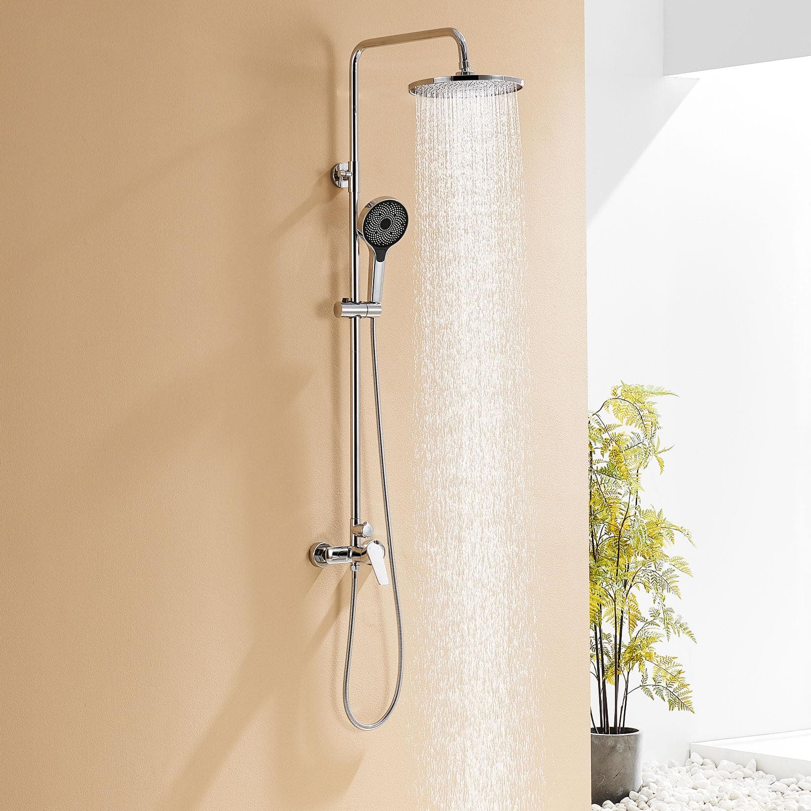 🚿 Duscharmatur Komplettset: Auralum Regendusche mit Höhenverstellbarer Armatur 1-1,39m