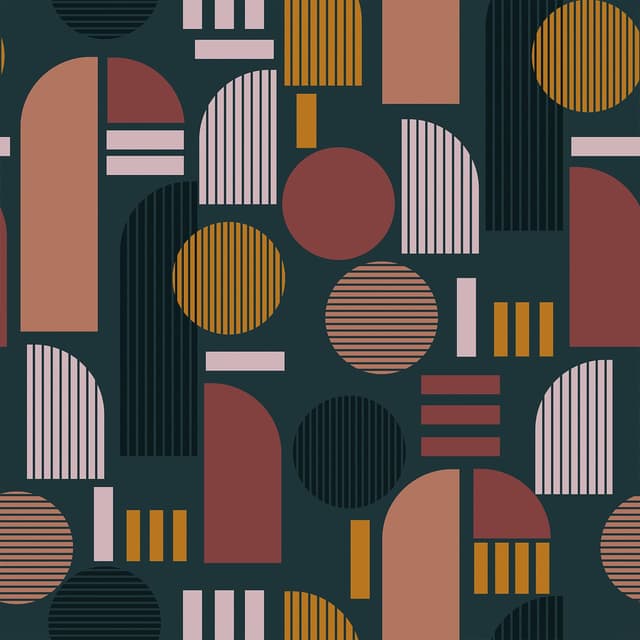 VEELIKE Dunkle Geometrische Tapete Grün Vintage Mustertapete