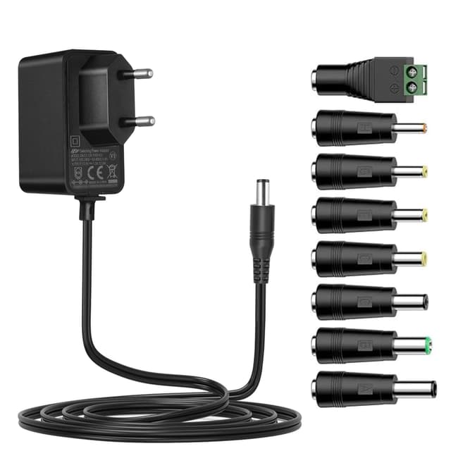 Tonton 12V 1A Netzteil mit Extra 3 Meter Kabellänge 🌟 Universal AC DC Netzteil Power Adapter