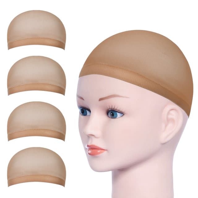 🌟 URAQT Haarnetz Wig Cap, 4 Stück Dehnbare Atmungsaktive Perücke Kappen Caps