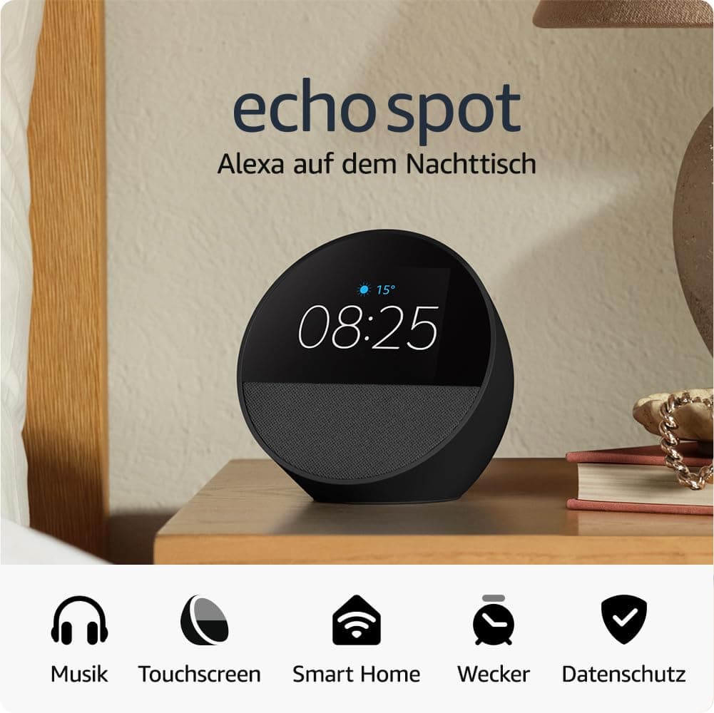 Amazon Echo Spot (2024) - Smarter Wecker mit sattem Klang und Alexa 🕰️🔊