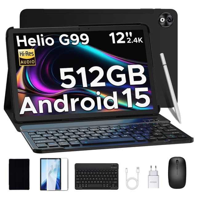 DOOGEE T40 PRO Android 15 Tablet 12 Zoll 🚀📱 - 2025 Neues Tablet mit Tastatur/Stift/Maus/Hülle