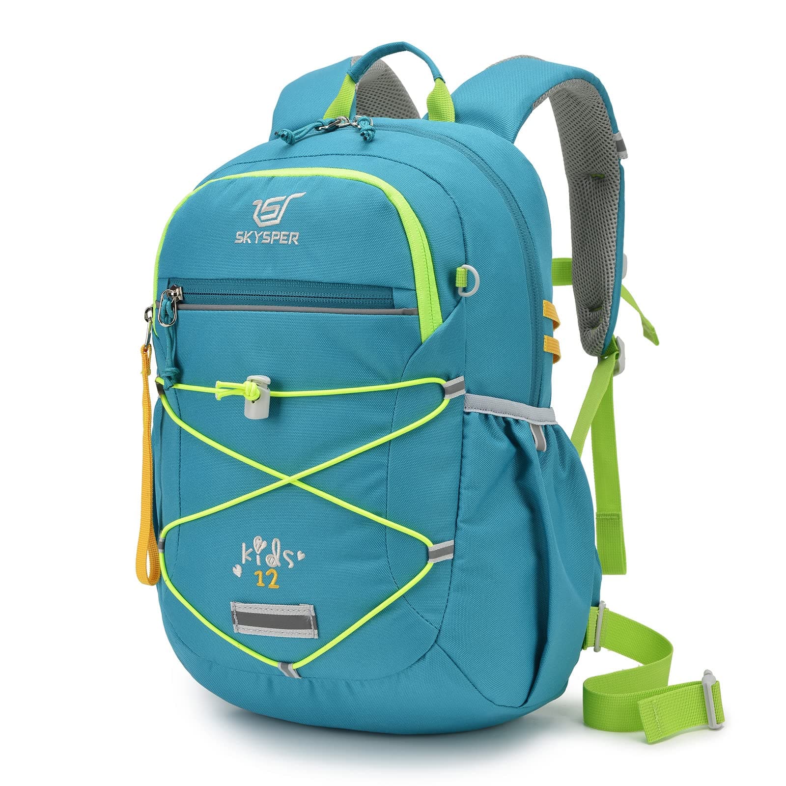 🎒 SKYSPER Kinderrucksack Wandern Jungen Mädchen | Komfortabler Kinder Wanderrucksack 12L Grün 🌿