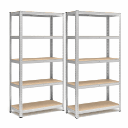 🔥 SONGMICS Schwerlastregal, 2er Set, Kellerregal, Lagerregal, 40 x 90 x 180 cm, Silbern GLR040E02 Angebot bei HelloDeals