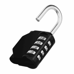 🔒 ZHEGE Vorhängeschloss Zahlenschloss Spind Fitnessstudio, 4 Stellig Zahlencode Schloss, Vorhängeschloß, Kombinationsschloss, Nummernschloss Wetterfest - Schwarz 1 Stück Angebot bei HelloDeals