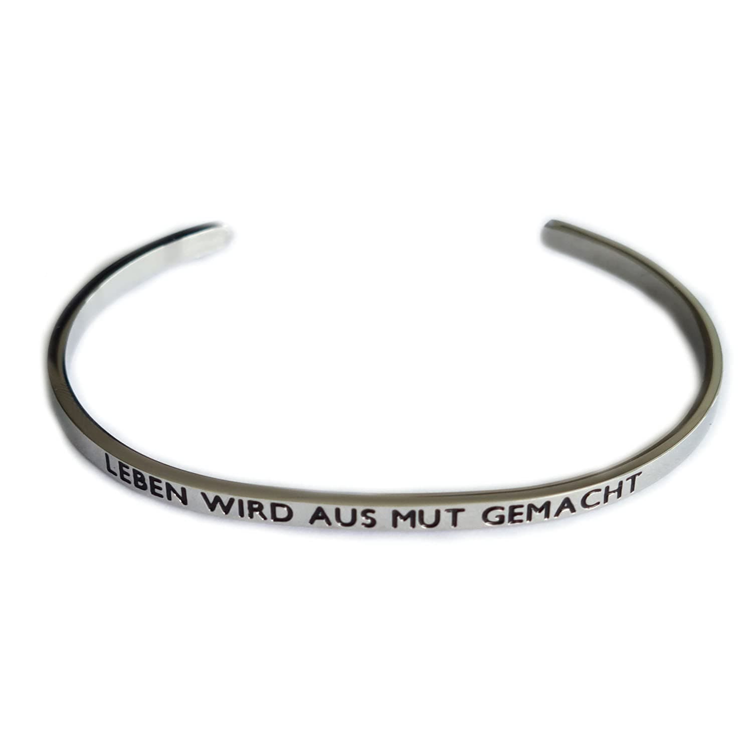 Eleganter Armreif Armband Silber mit Mantra und Spruch bis ca. 16 cm 🌟