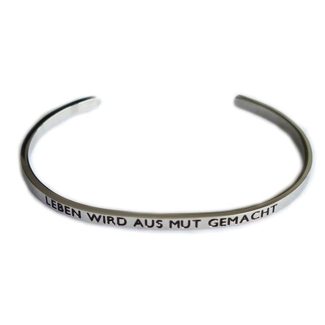 Eleganter Armreif Armband Silber mit Mantra und Spruch bis ca. 16 cm 🌟