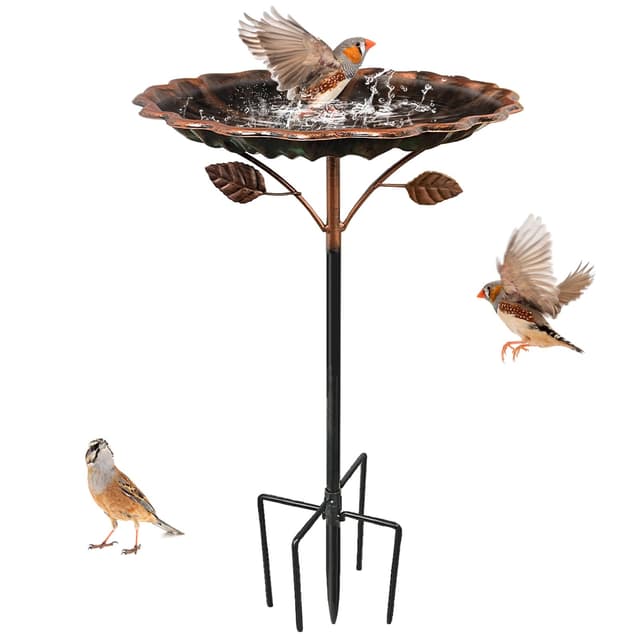 Metall Vogeltränke Stehend Groß Für Garten 5 Zackiger Sockel 🐦🌿