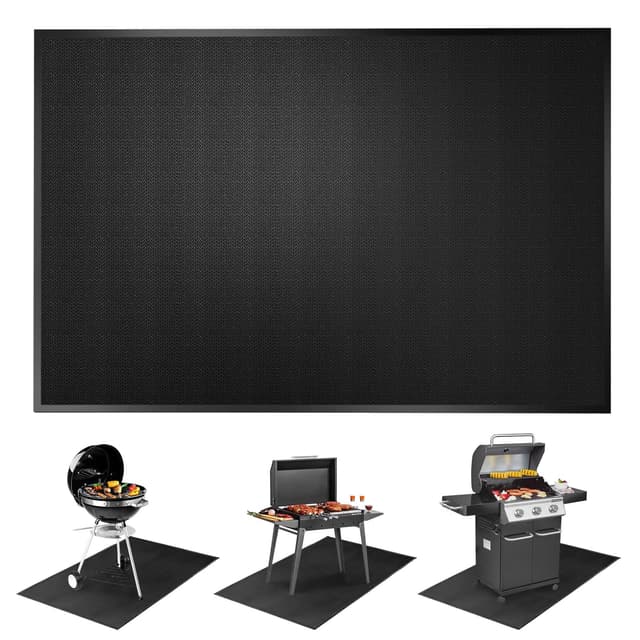 🔥🛡️ Mondoshop Gasgrill Feuerschale Feuerfeste Unterlage - 100 × 150 Cm Hitzeschutzmatte Splatter Matte