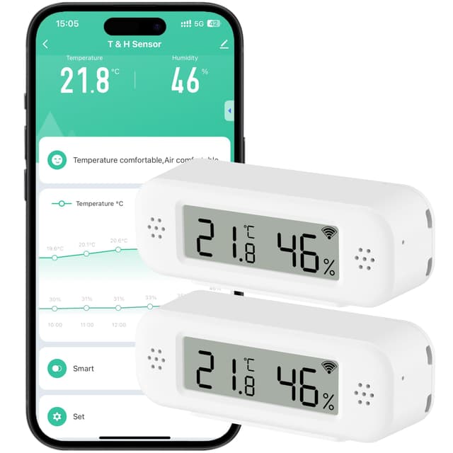 🌡️🌿 Comboss WLAN Hygrometer Thermometer Innen - 2 Stück 🌿🌡️