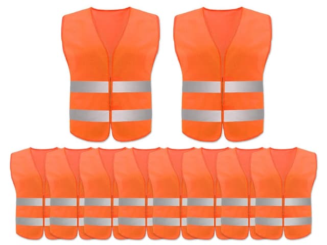 Anlising Warnweste 10PCS Orange Reflektierende Sicherheitswesten 🚧👷‍♂️🔆