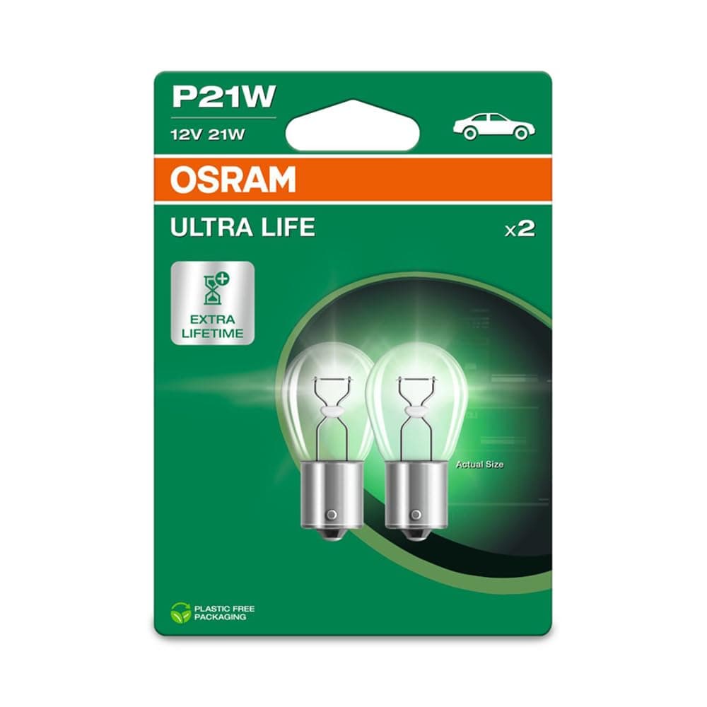 🌟 Super Deal! Osram ULTRA LIFE, P21W, Doppelblister, (2 Lampen), weiß