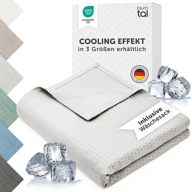 Blumtal Kühldecke 150x200 cm - Sommerdecke Bambus - Oeko-TEX zertifizierte & kühlende Decke als Sofadecke Sommer/Reisedecke - Kühldecke Bett - selbstkühlende Decke - Cooling Blanket - Grey/Grau 150x200cm Grau 😎