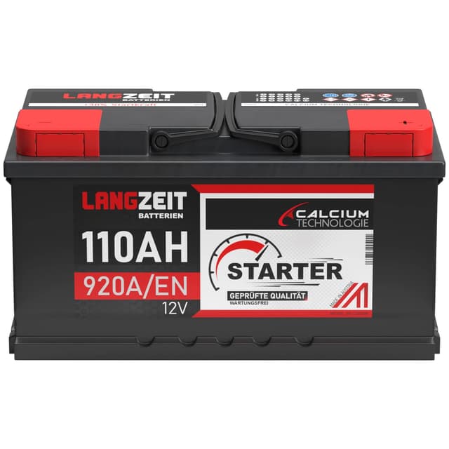 🔋 LANGZEIT Autobatterie 12V 110AH 920A/EN Starterbatterie +30% mehr Leistung 🚗💪