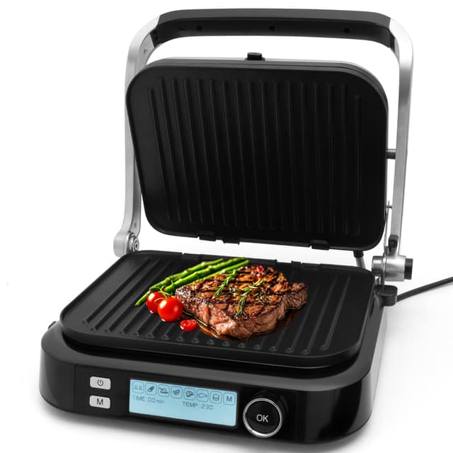 🔥 KLAMER Kontaktgrill: 2100W Plattengriller in Schwarz & Edelstahl 🔥