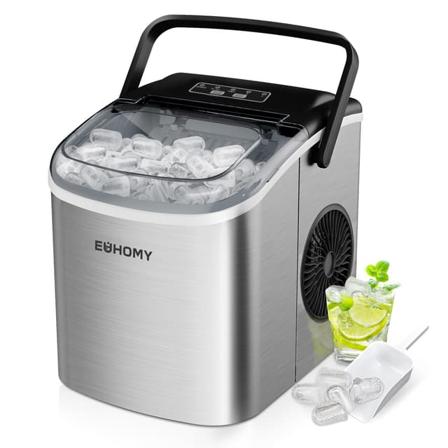 🧊🏠 EUHOMY Eiswürfelmaschine Klein: 9 Eiswürfel in 6 Minuten