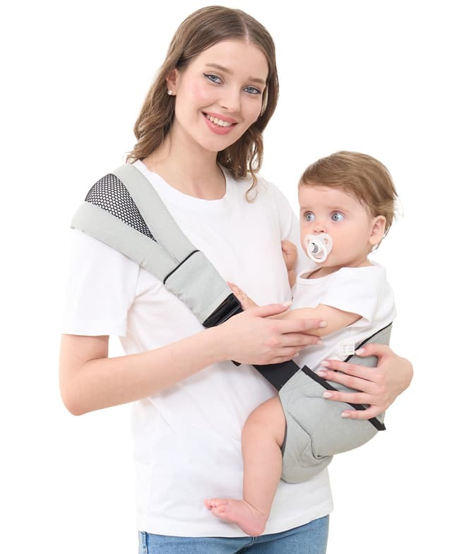 👶🎒 GAGAKU Kindertrage Seitlich - Ergonomische Babytrage ab 6 Monate - Hellgrau