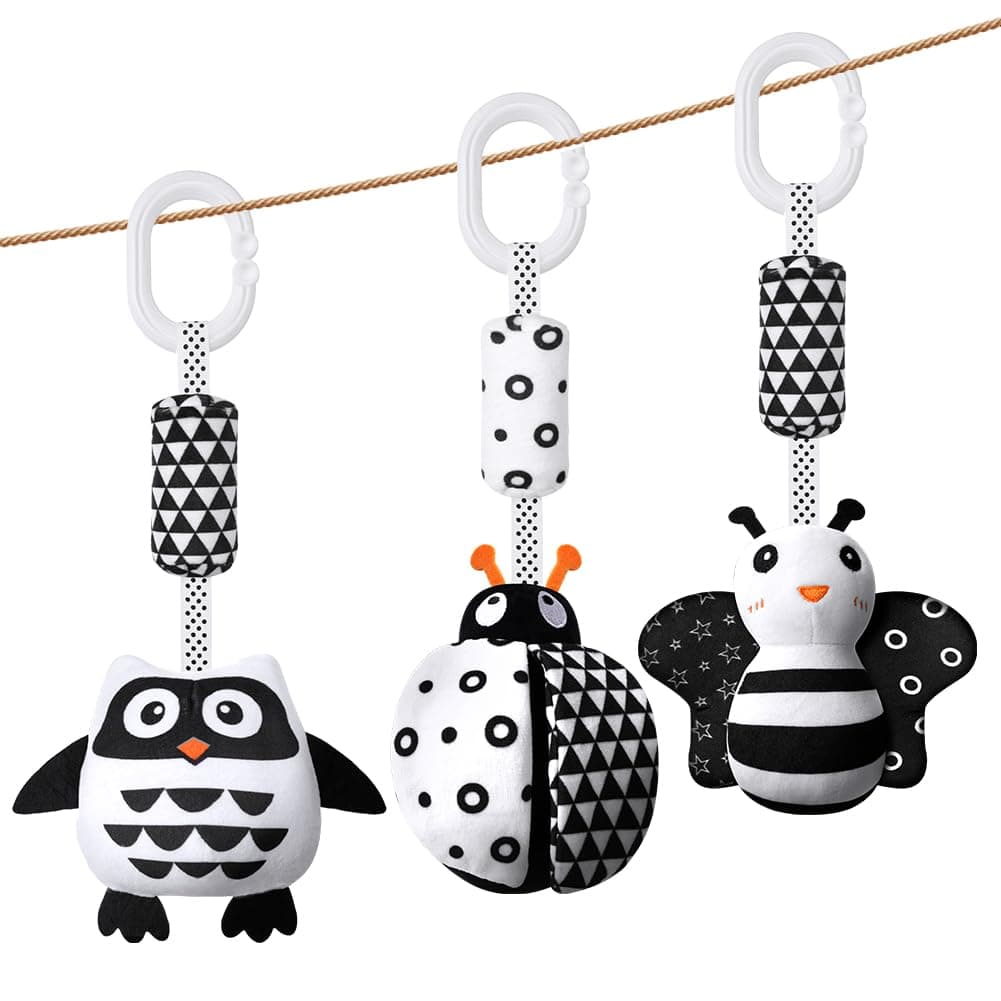 👶🐝🦉 Aolso Kinderwagen Spielzeug: 3Pcs hängendes Rasselspielzeug