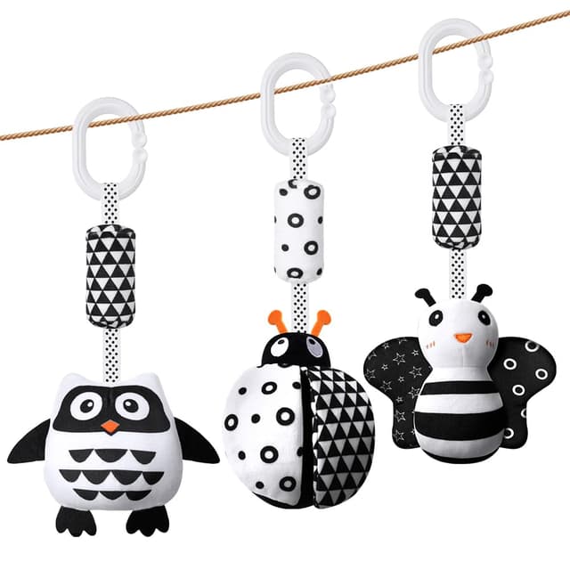👶🐝🦉 Aolso Kinderwagen Spielzeug: 3Pcs hängendes Rasselspielzeug