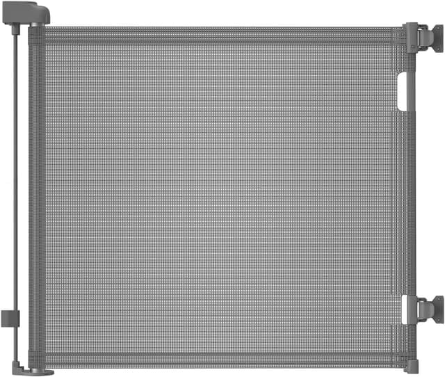 derimkcoa Treppenschutzgitter Ausziehbar für Babys, 0-140 cm Baby Absperrgitter Türschutzgitter Treppenschutzrollo (Grau)