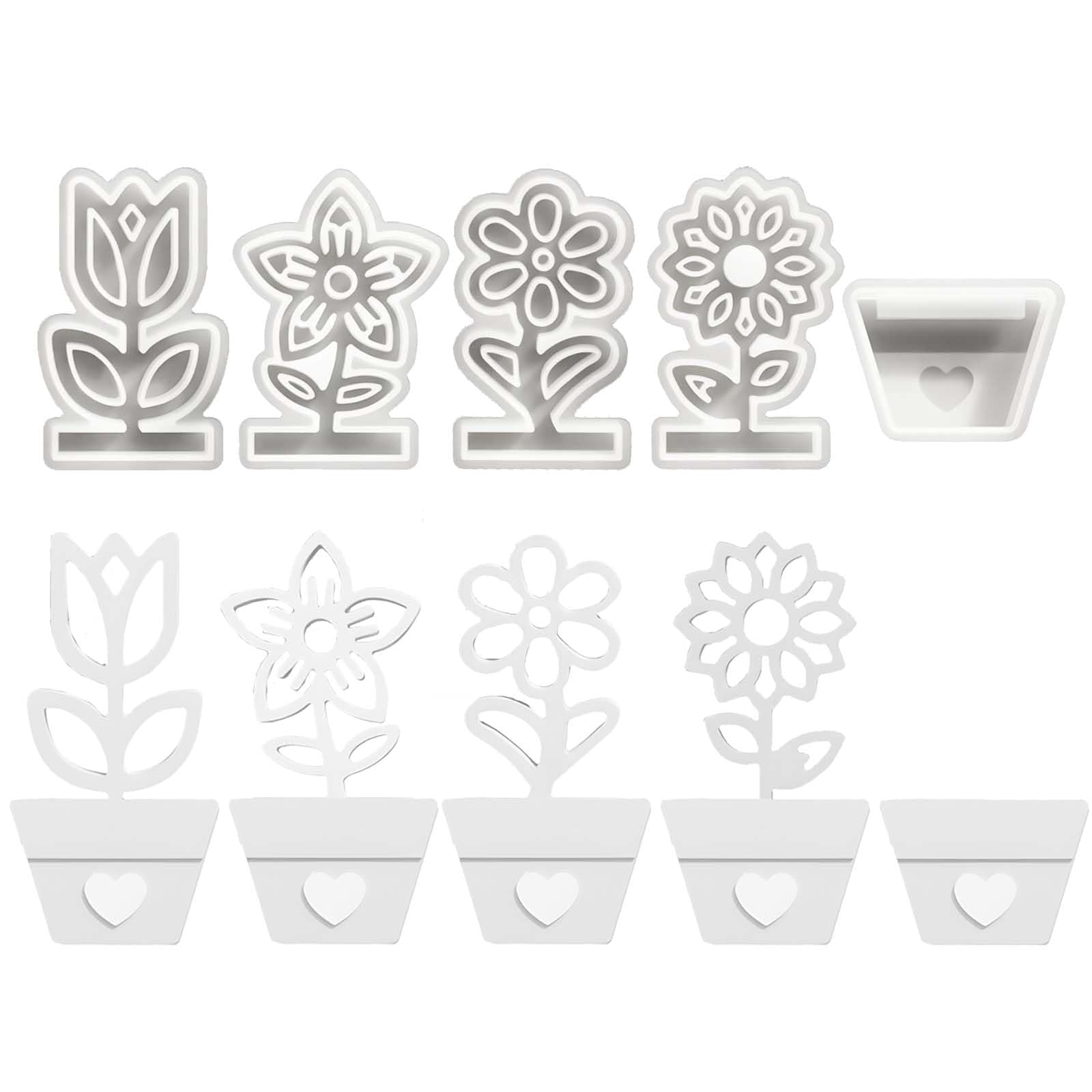 🌸🕯️ 5PCS Silikonform Blumen TREABEAR - Sommer Gießformen für Kerzen und Gips - Hochwertige DIY Silikonformen 🎁